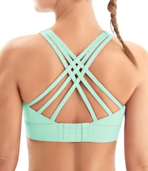IUGA Sports Bras for Women High Support Large Bust High Impact Womens Sports Bras Strappy Padded Sports Bra