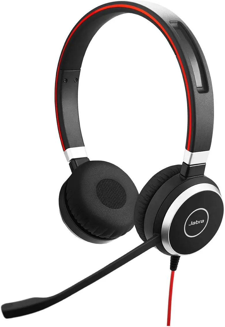 Jabra Evolve 40 Professional Wired Headset, Stereo, UC-Optimized – Telephone Headset for Greater Productivity, Superior Sound for Calls and Music, 3.5mm Jack/USB Connection, All-Day Comfort Design