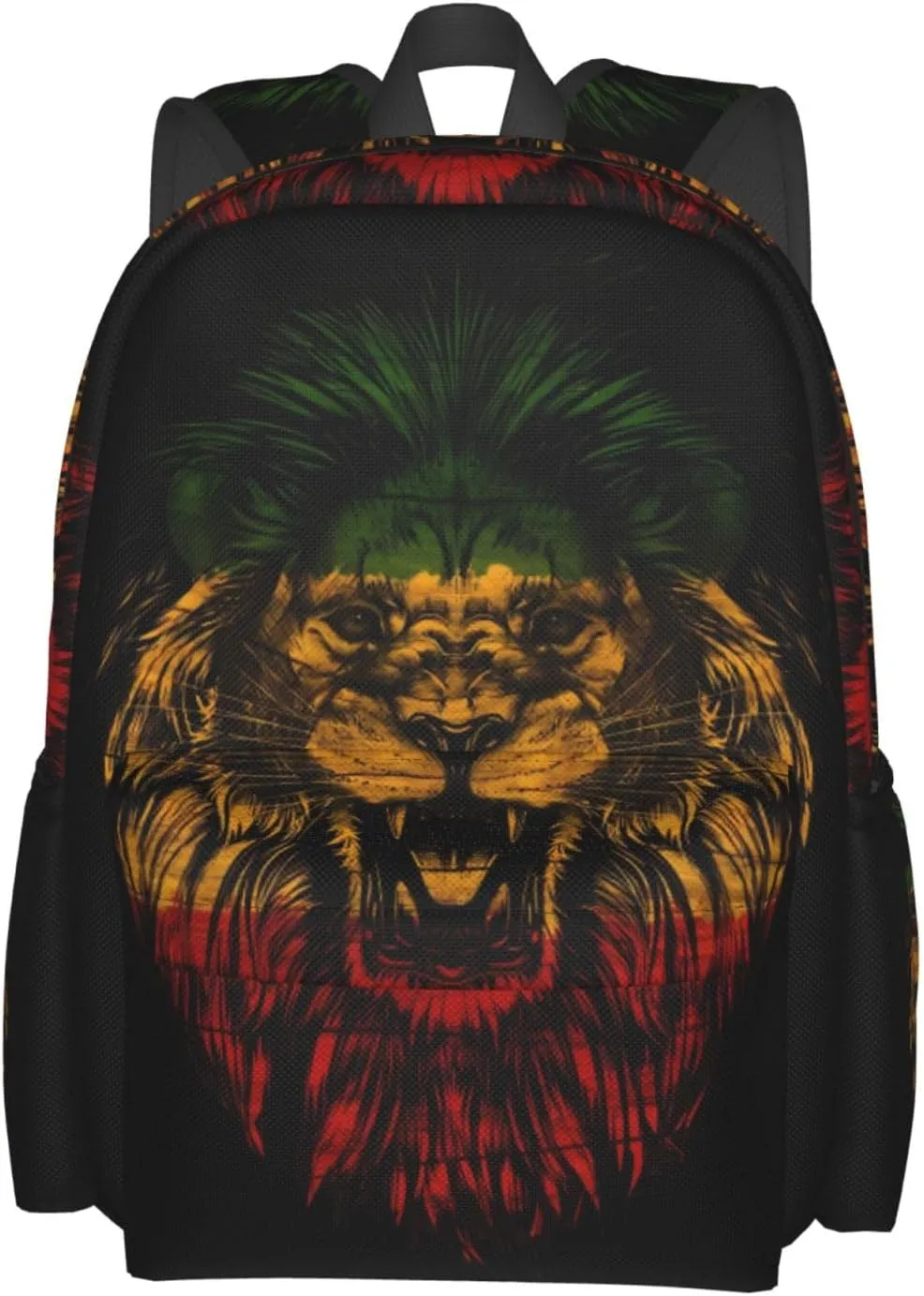 Jamaican Rasta Lion Flag Laptop Backpack Work Travel Backpacks Business Rucksack Casual Outdoor Daypack with Adjustable Strap Bags for Sports Office Gym Hiking