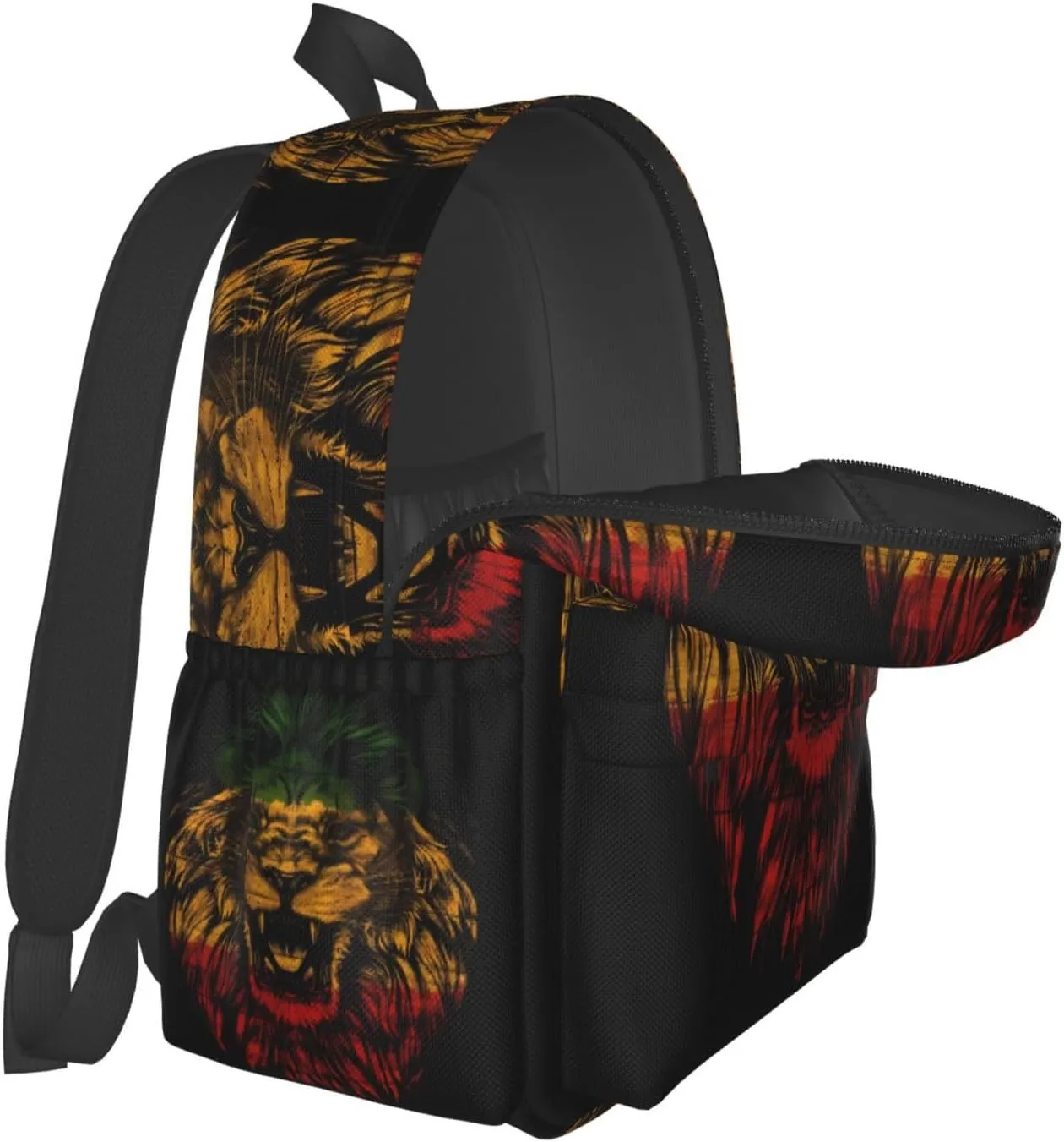 Jamaican Rasta Lion Flag Laptop Backpack Work Travel Backpacks Business Rucksack Casual Outdoor Daypack with Adjustable Strap Bags for Sports Office Gym Hiking