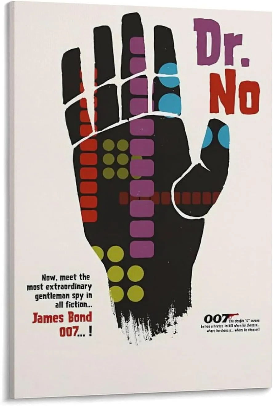 James Bond 007 Dr. No Movie Poster (9) Wall Art Poster Bedroom Prints Home Decor Hanging Picture Canvas Painting Posters 24x36inch(60x90cm)