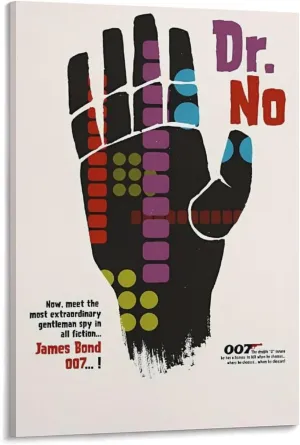 James Bond 007 Dr. No Movie Poster (9) Wall Art Poster Bedroom Prints Home Decor Hanging Picture Canvas Painting Posters 24x36inch(60x90cm)