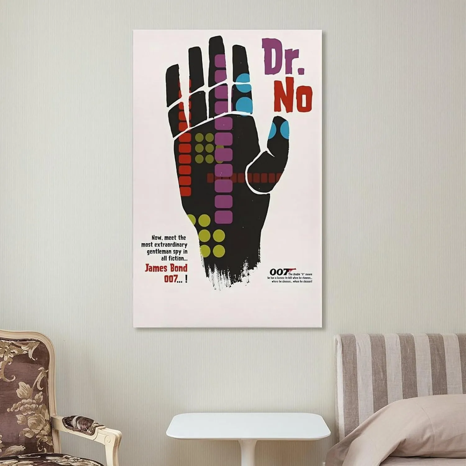 James Bond 007 Dr. No Movie Poster (9) Wall Art Poster Bedroom Prints Home Decor Hanging Picture Canvas Painting Posters 24x36inch(60x90cm)