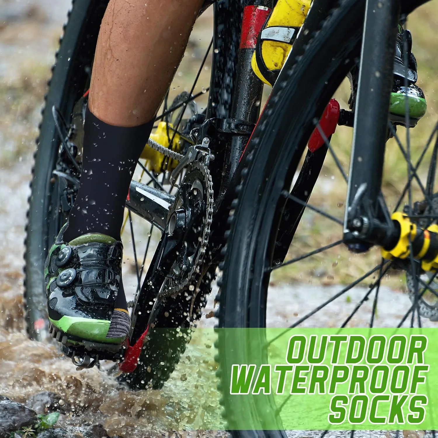 Janmercy 3 Pairs Unisex Waterproof Breathable Knit Socks for Men Women Socks for Hiking Wading Running Skiing, 3 Colors