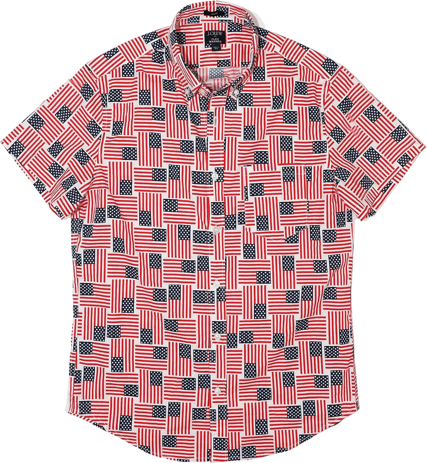J.Crew Mercantile Men's Slim Short-Sleeve Printed Flex Casual Shirt