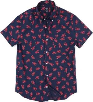 J.Crew Mercantile Men's Slim Short-Sleeve Printed Flex Casual Shirt