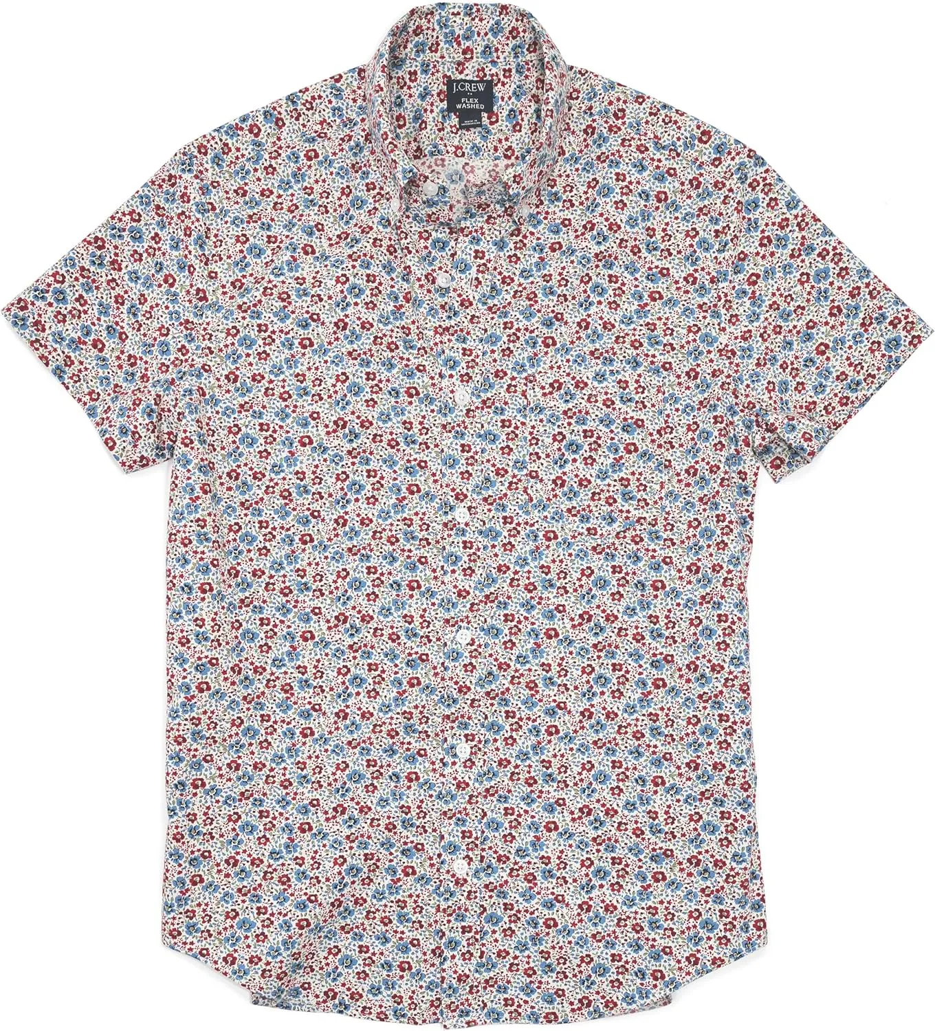 J.Crew Mercantile Men's Slim Short-Sleeve Printed Flex Casual Shirt