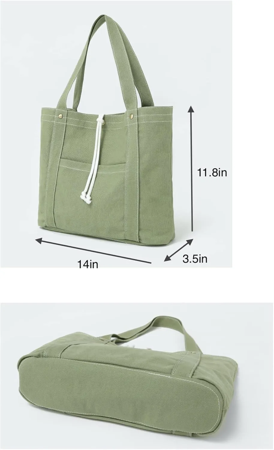 Jeelow Canvas Shoulder Tote Weekender Bag Handbag Purse Double Handles For Men Women