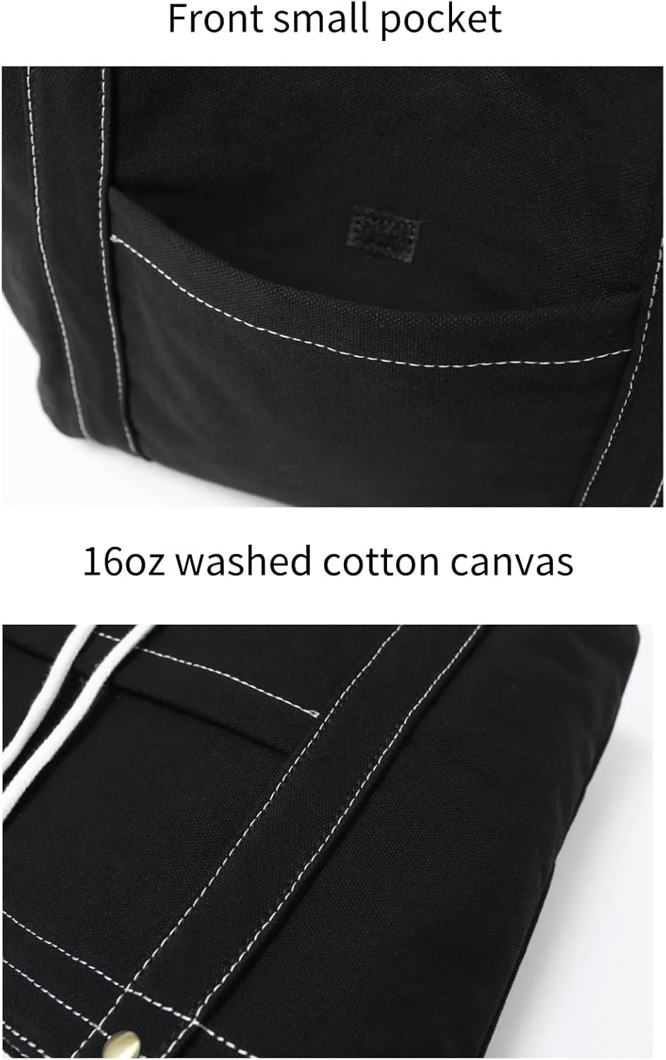 Jeelow Canvas Shoulder Tote Weekender Bag Handbag Purse Double Handles For Men Women