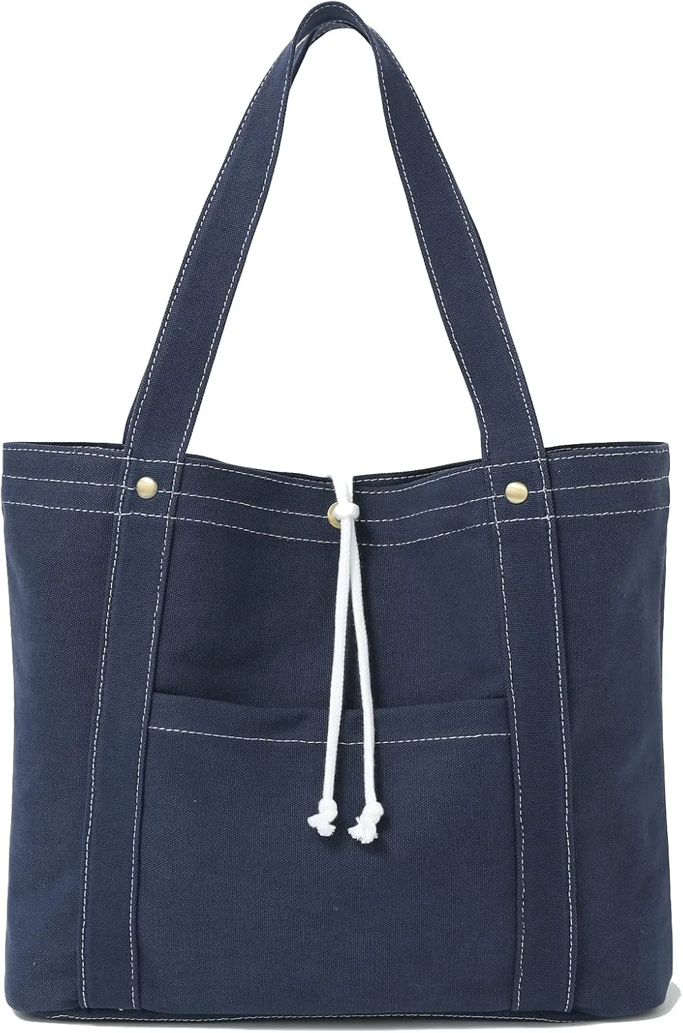 Jeelow Canvas Tote Handbag Shoulder Bag Crossbody Purses Double Pockets For Men & Women