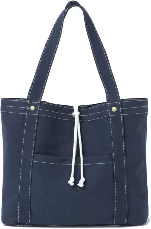 Jeelow Canvas Tote Handbag Shoulder Bag Crossbody Purses Double Pockets For Men & Women