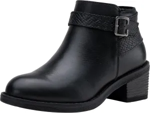 Jeossy Women's Ankle Boots, Low Heel Short Booties, Dress Fall Boots with Inner Zipper