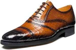 Jepsengord Men's Dress Shoes Genuine Leather Oxfords Luxury Formal Business Suit Shoes with Blake Rapid Stitch