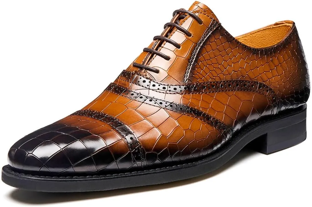 Jepsengord Men's Dress Shoes Genuine Leather Oxfords Luxury Formal Business Suit Shoes with Blake Rapid Stitch