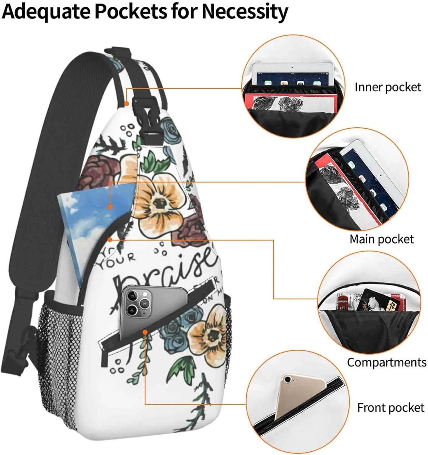Jesus Sling Bag,Casual Crossbody Backpack Shoulder Chest Bag for Women Men Travel Hiking Daypack