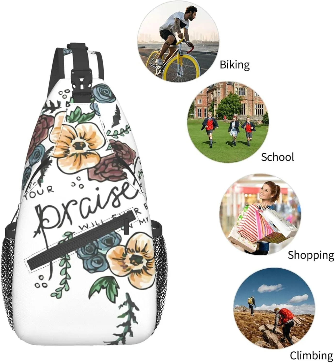 Jesus Sling Bag,Casual Crossbody Backpack Shoulder Chest Bag for Women Men Travel Hiking Daypack