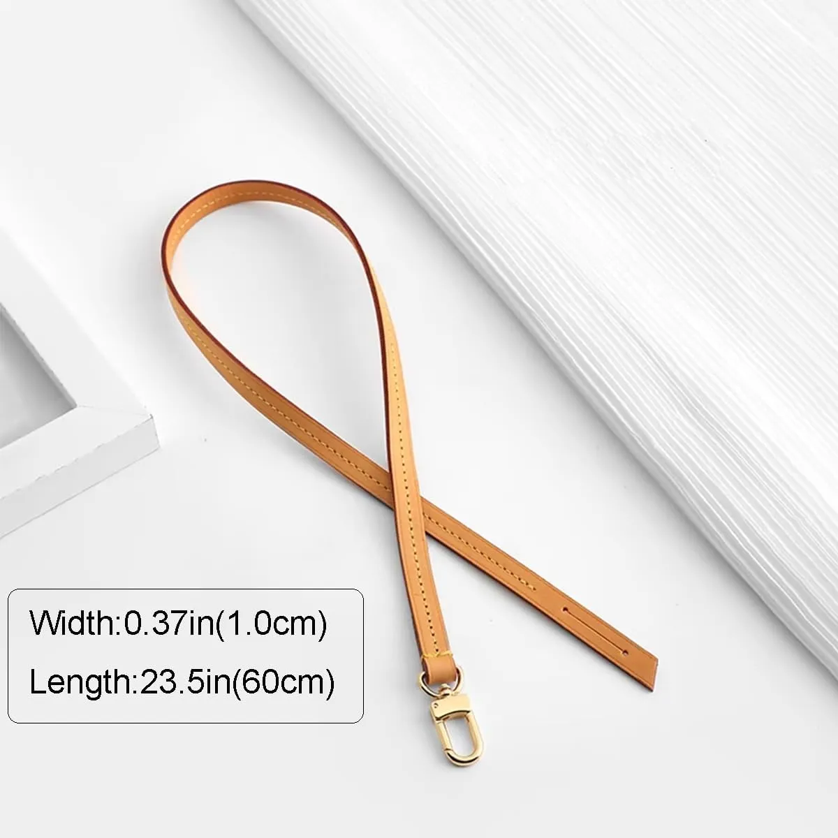 jiesinlov Vachetta Leather Strap Replacement,Purse Shoulder Straps for Handbag (Single Buckle-Length:23.5in)