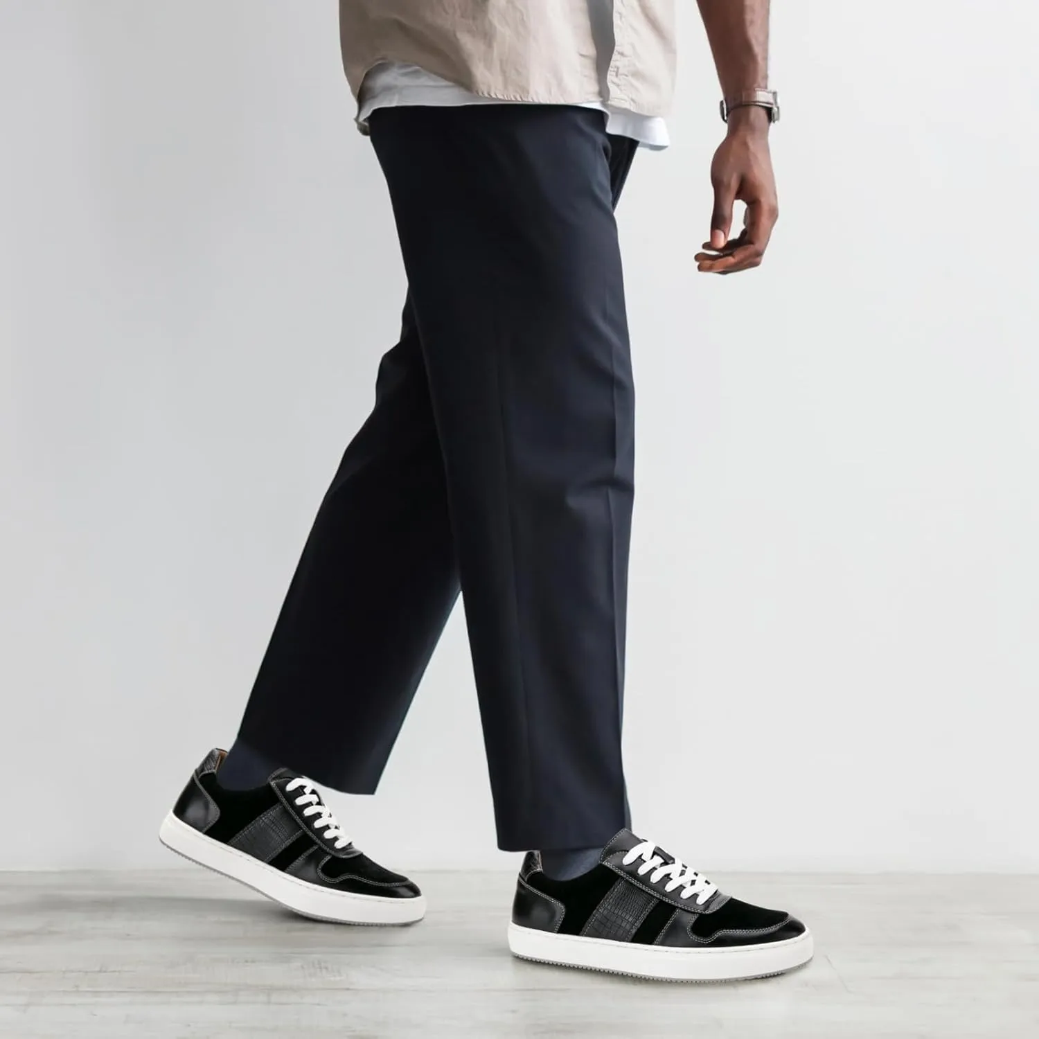 JITAI Men's Fashion Sneakers Shoes Lightweight Fashion Shoes with Wingtip Brogue & Lace-up Design Casual Business Shoes