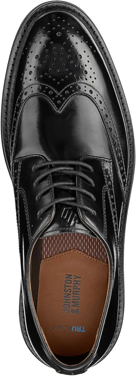 Johnston & Murphy Upton Wingtip Shoes, Business Casual Men’s Dress Shoes, Comfortable Leather Shoes for Men