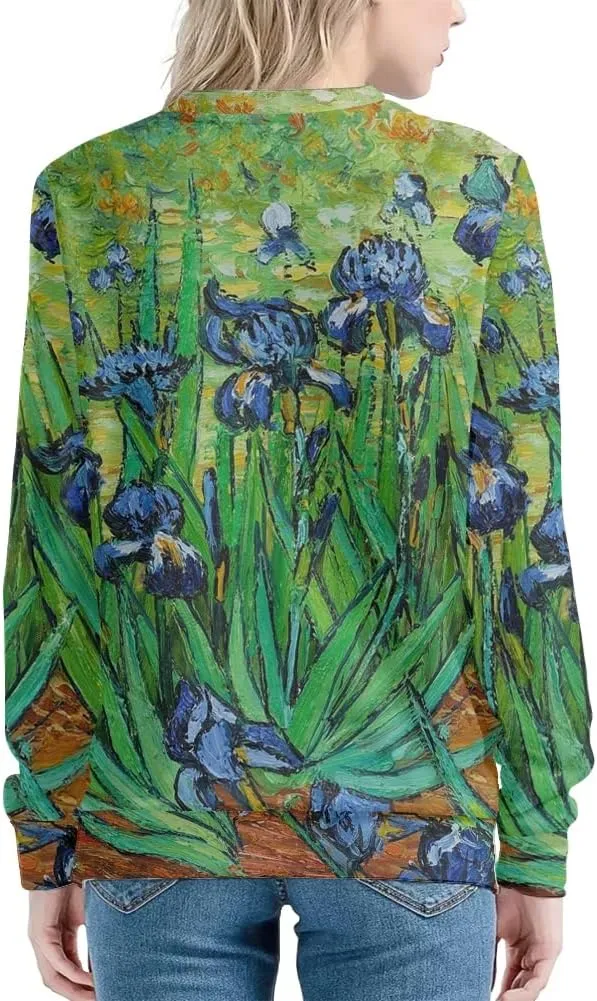 JooMeryer Women's Starry Night 3D Printed Crew Neck Sweatshirts Pullover