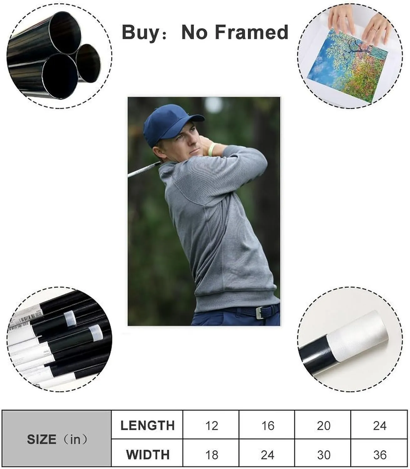 Jordan Spieth Golf Poster112 Canvas Poster Bedroom Decor Sports Landscape Office Room Decor Gift Unframe:20x30inch(50x75cm)