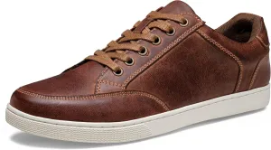 Jousen Men's Sneakers Leather Casual Shoes for Men Business Lace Up Dress Sneaker Mens Shoe