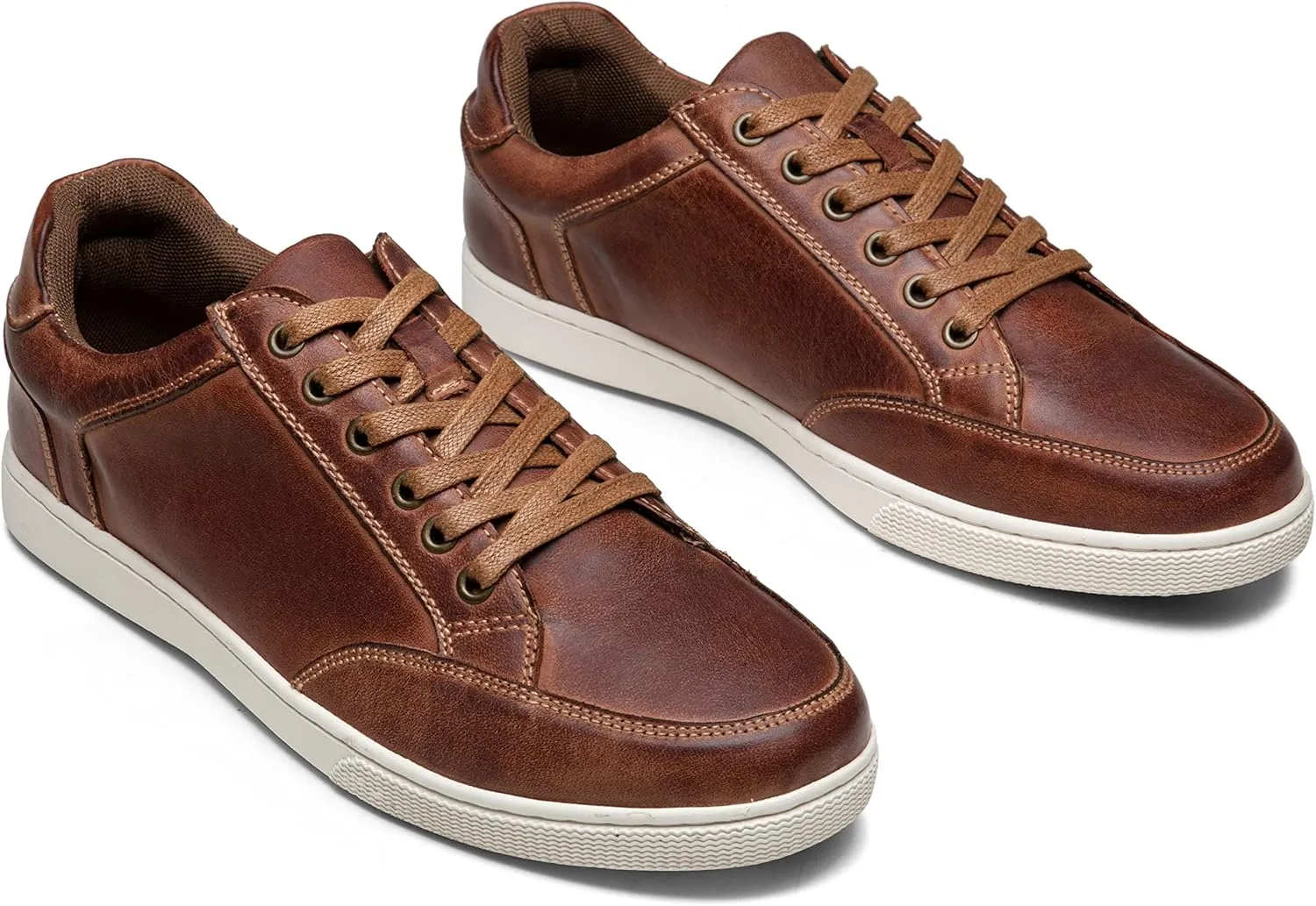 Jousen Men's Sneakers Leather Casual Shoes for Men Business Lace Up Dress Sneaker Mens Shoe