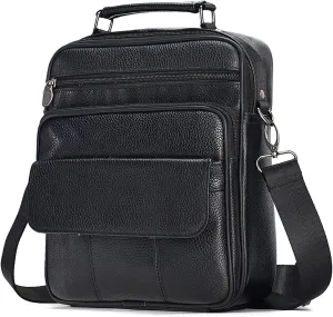 JOYIR Genuine Leather Small Messenger Bag for Men Crossbody Shoulder Purse Casual Sling Bag for Travel Business Work