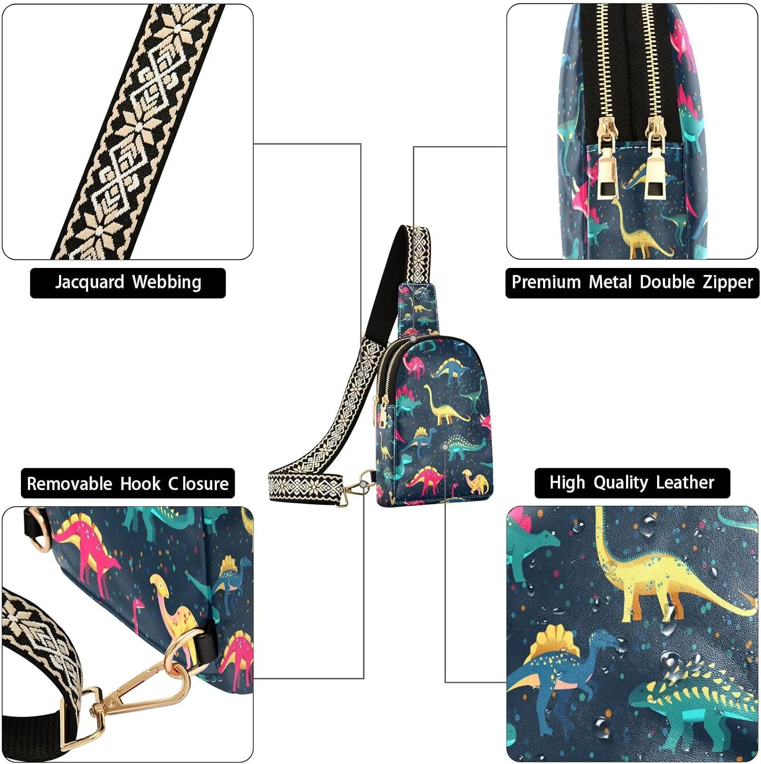 JSTEL Leather Crossbody Sling Bags for Women,Leather Crossbody Purses Leather Crossbody Bag Sling Purse