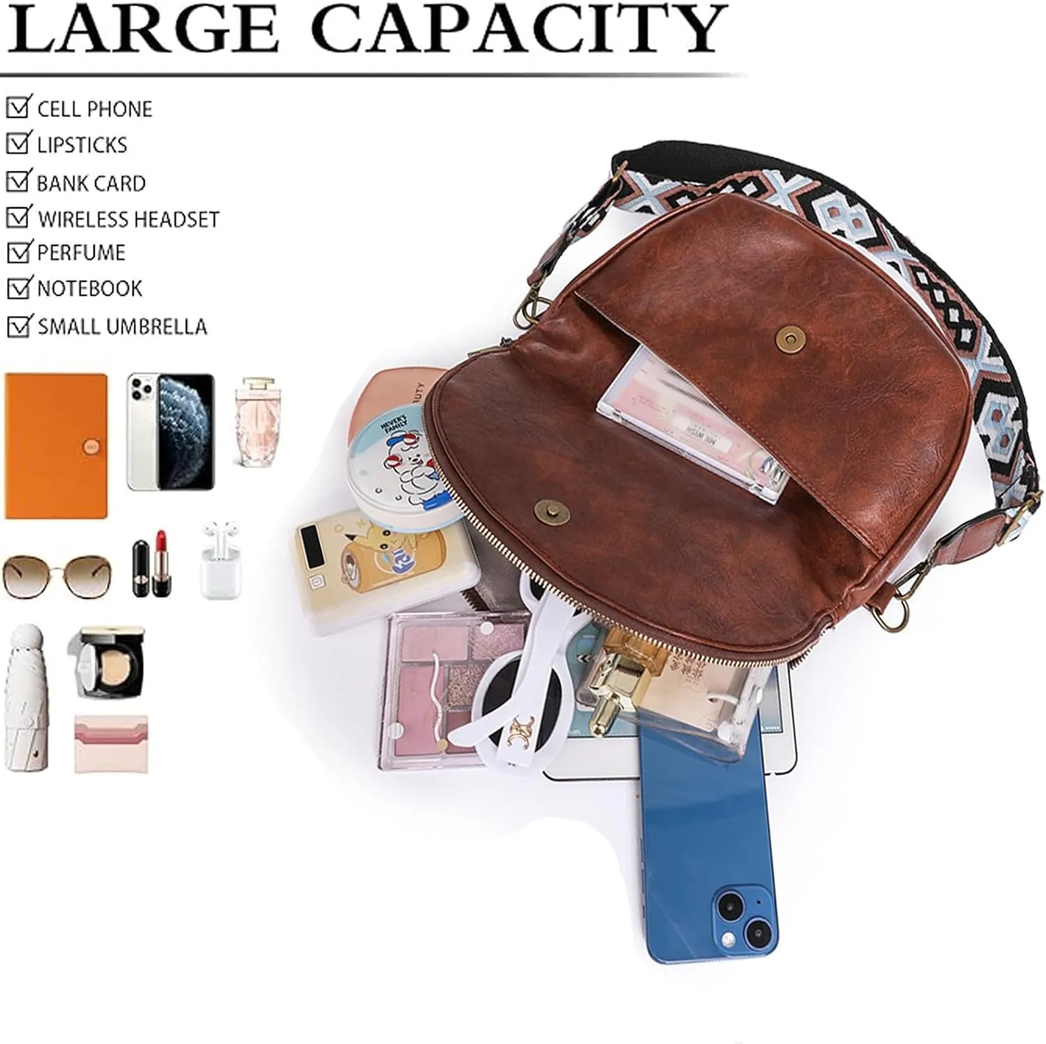 KARRESLY Crossbody Bags For Women Trendy, Vegan Leather Hobo Handbag Shoulder Purse For Ladies with Adjustable Strap