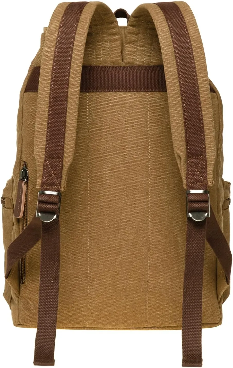 KAUKKO Vintage Canvas Backpack-Large Capacity, Multi-Functional Durable Outdoor Rucksack 04-BROWN, 21.4L