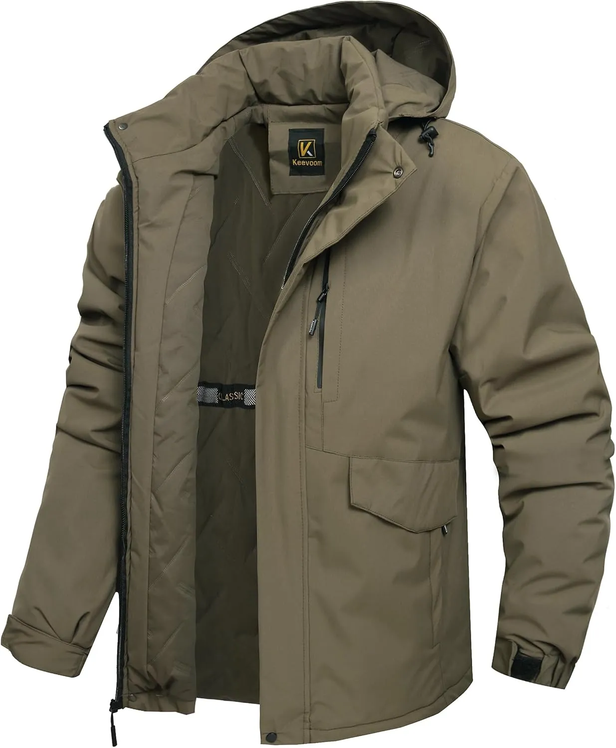 Keevoom Mens Winter Coats Warm Snow Coat Windproof Mountain Raincoat Waterproof Hooded Snowboarding Ski Jackets for Men