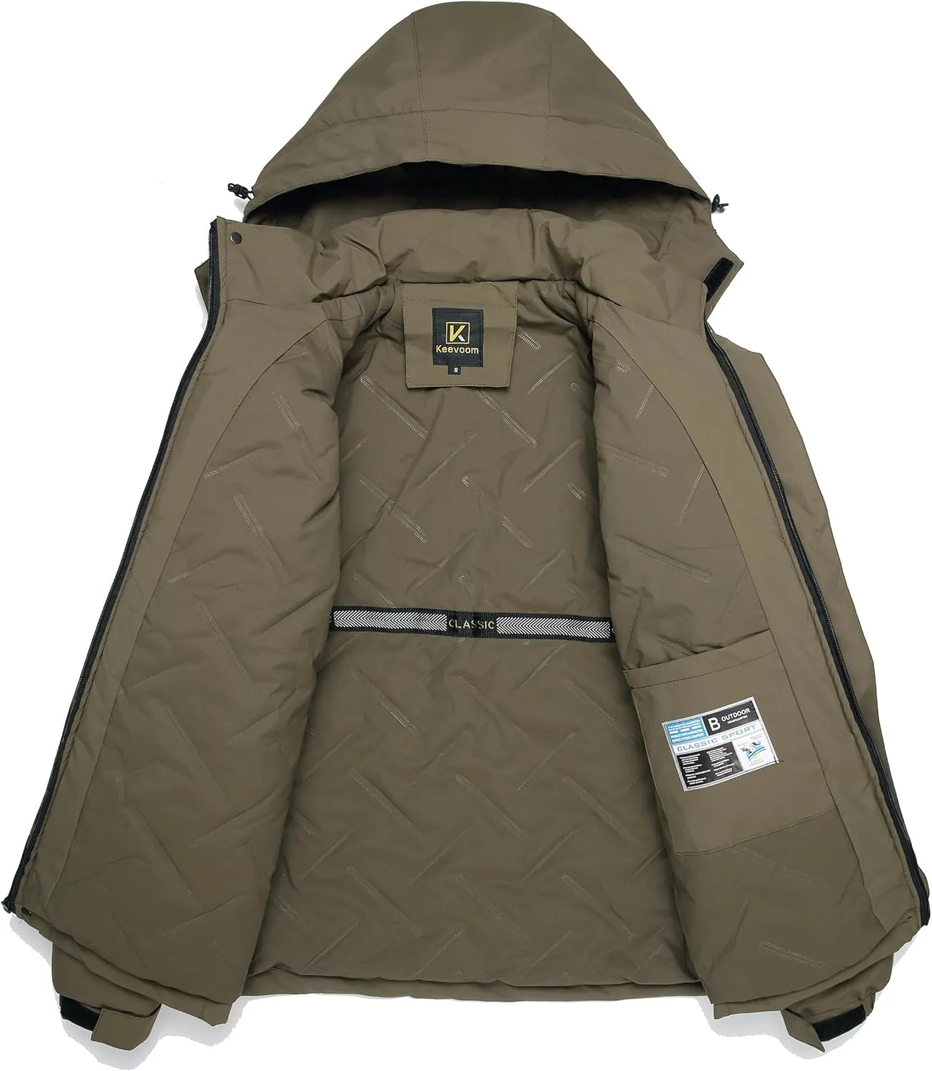 Keevoom Mens Winter Coats Warm Snow Coat Windproof Mountain Raincoat Waterproof Hooded Snowboarding Ski Jackets for Men