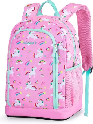 Kids Backpack for School Girls Boys Backpack Lightweight Waterproof SchoolBag Preschool Kindergarten Daycare with Chest Strap (pink)