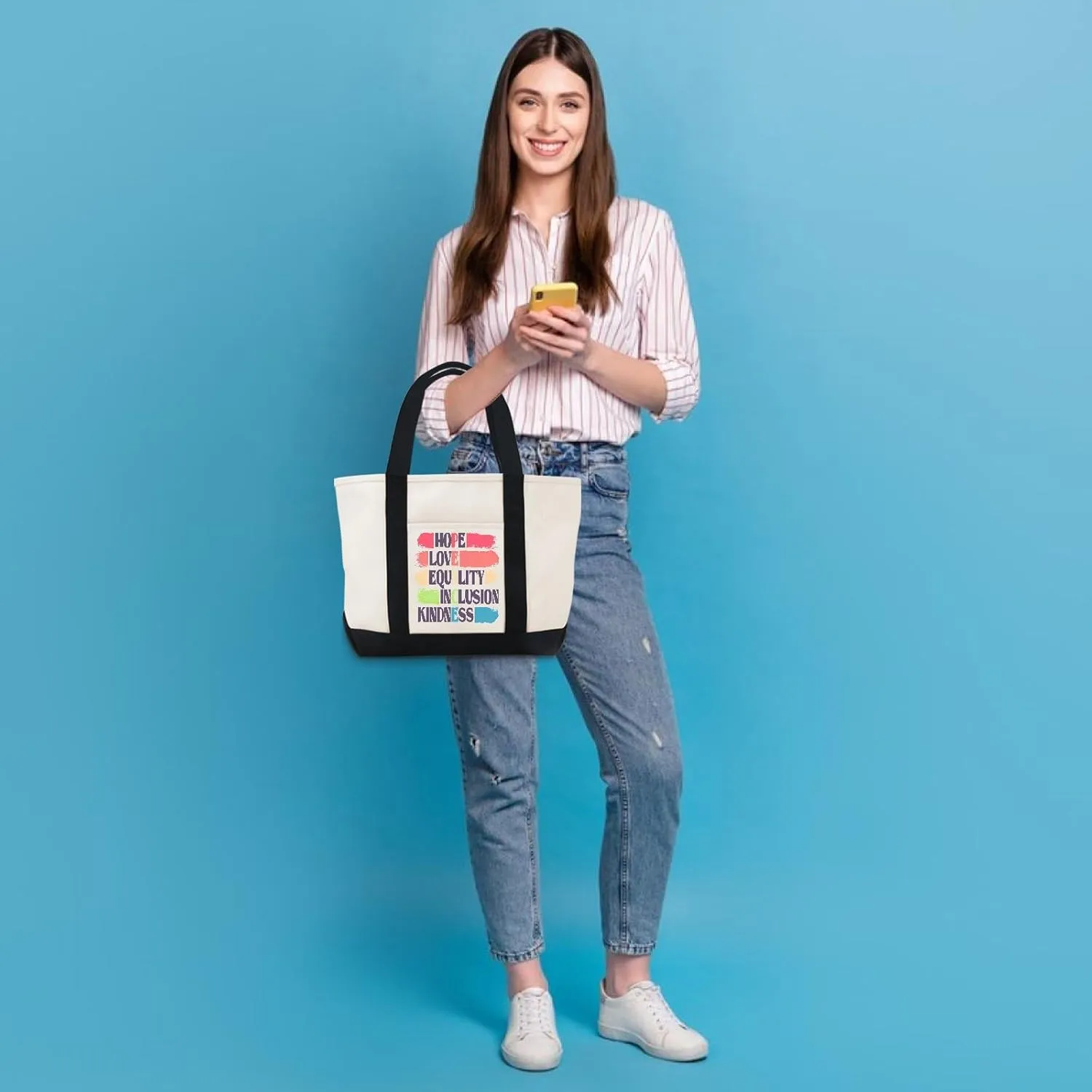 Kindness Peace Equality Love Inclusion Hope Diversity Canvas Tote Bag Canvas Tote Bag