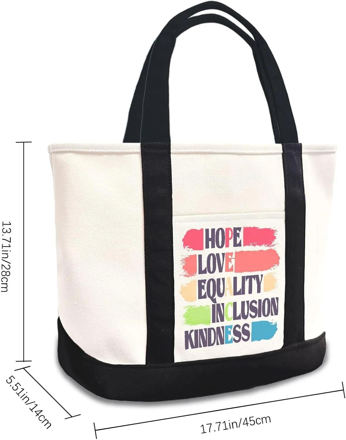Kindness Peace Equality Love Inclusion Hope Diversity Canvas Tote Bag Canvas Tote Bag