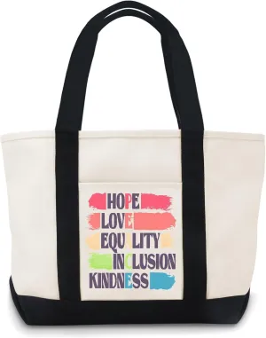 Kindness Peace Equality Love Inclusion Hope Diversity Canvas Tote Bag Canvas Tote Bag