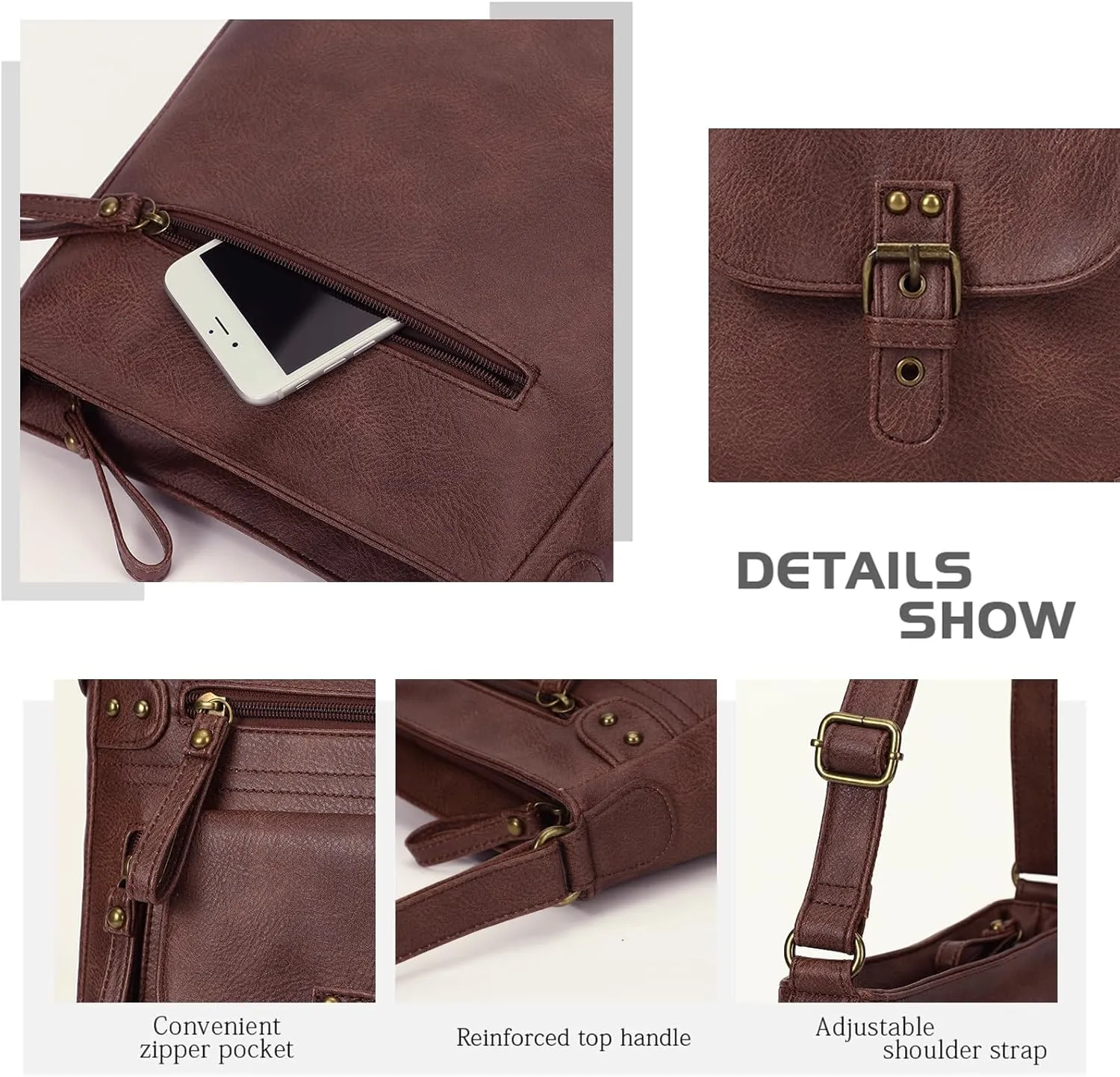 KL928 Crossbody Bags for Women, Multi Pocket Shoulder Bags, Medium PU Leather Cross Body Purses