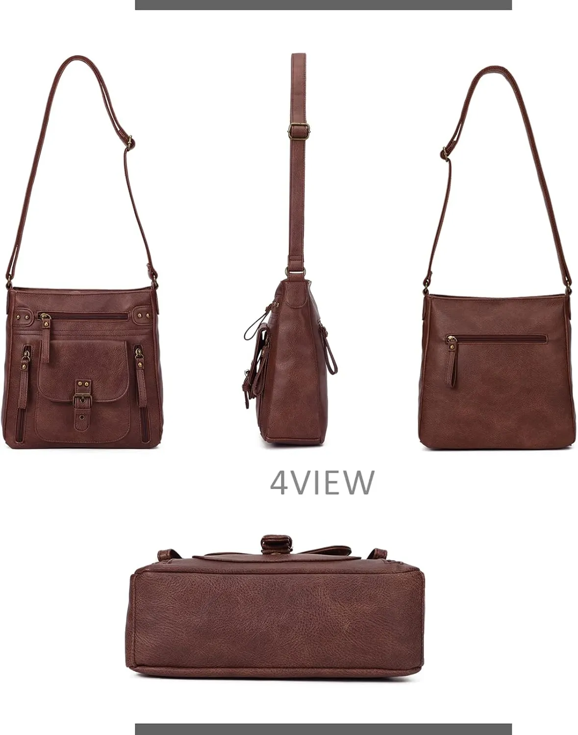 KL928 Crossbody Bags for Women, Multi Pocket Shoulder Bags, Medium PU Leather Cross Body Purses