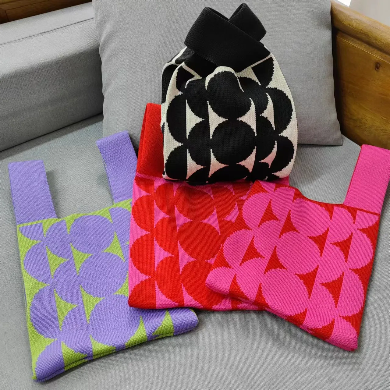 Knitted Korean Style Woolen Yarn Fashion Simple Handbags