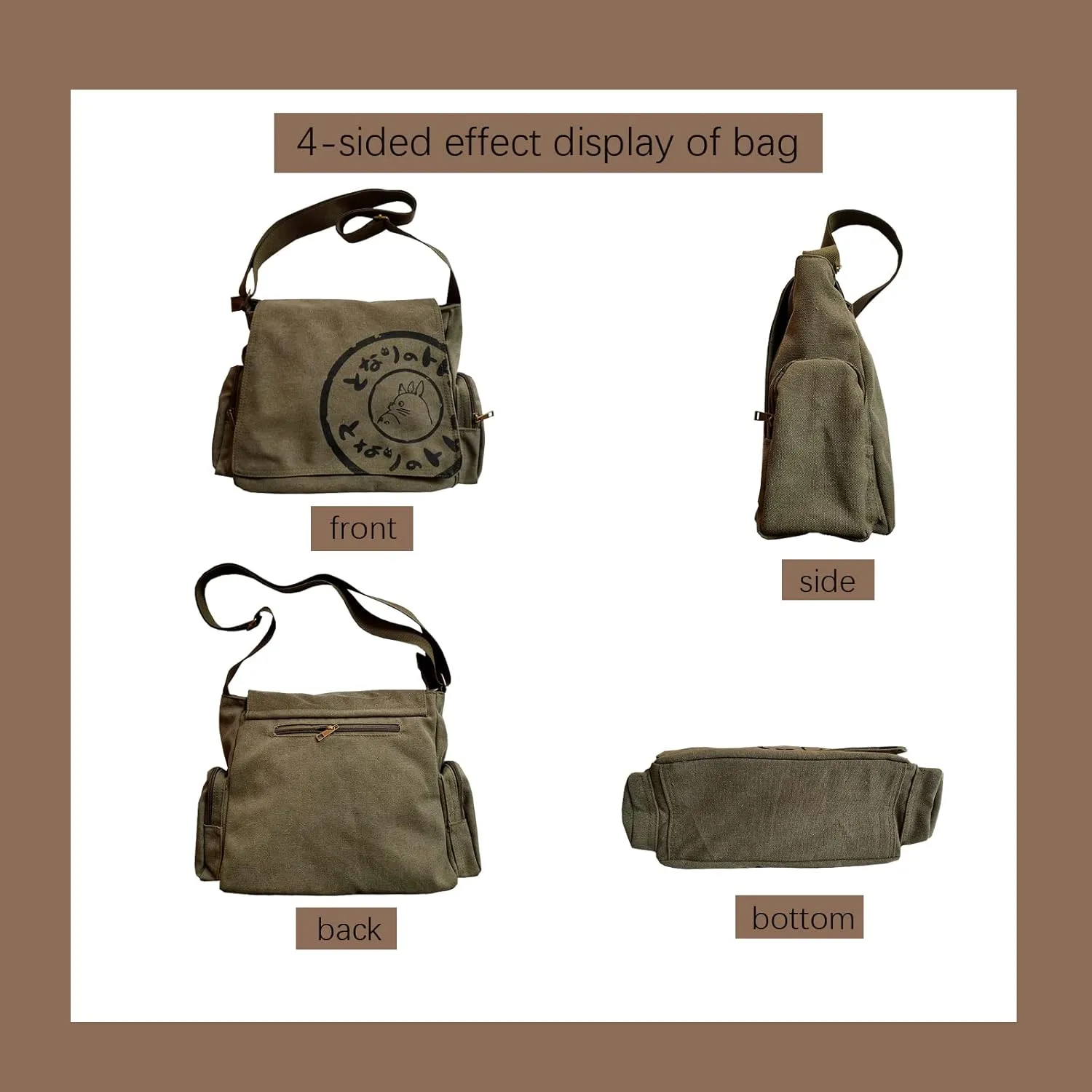 Korean Canvas Shoulder Bag for Men - Large Capacity Computer Casual Bag