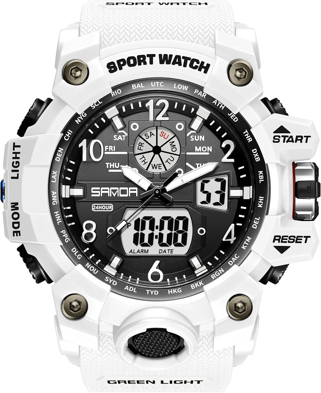 KXAITO Men's Watches Sports Outdoor Waterproof Military Wrist Watch Date Multi Function Tactics LED Alarm Stopwatch