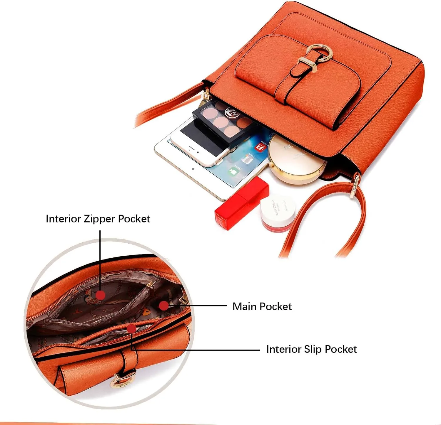 LA TERRE Lightweight Medium Crossbody Bags for Women, Small Crossbody Handbags Vegan Leather Shoulder Bag Purses