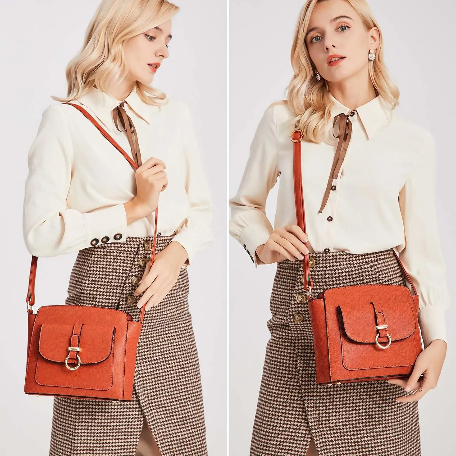 LA TERRE Lightweight Medium Crossbody Bags for Women, Small Crossbody Handbags Vegan Leather Shoulder Bag Purses