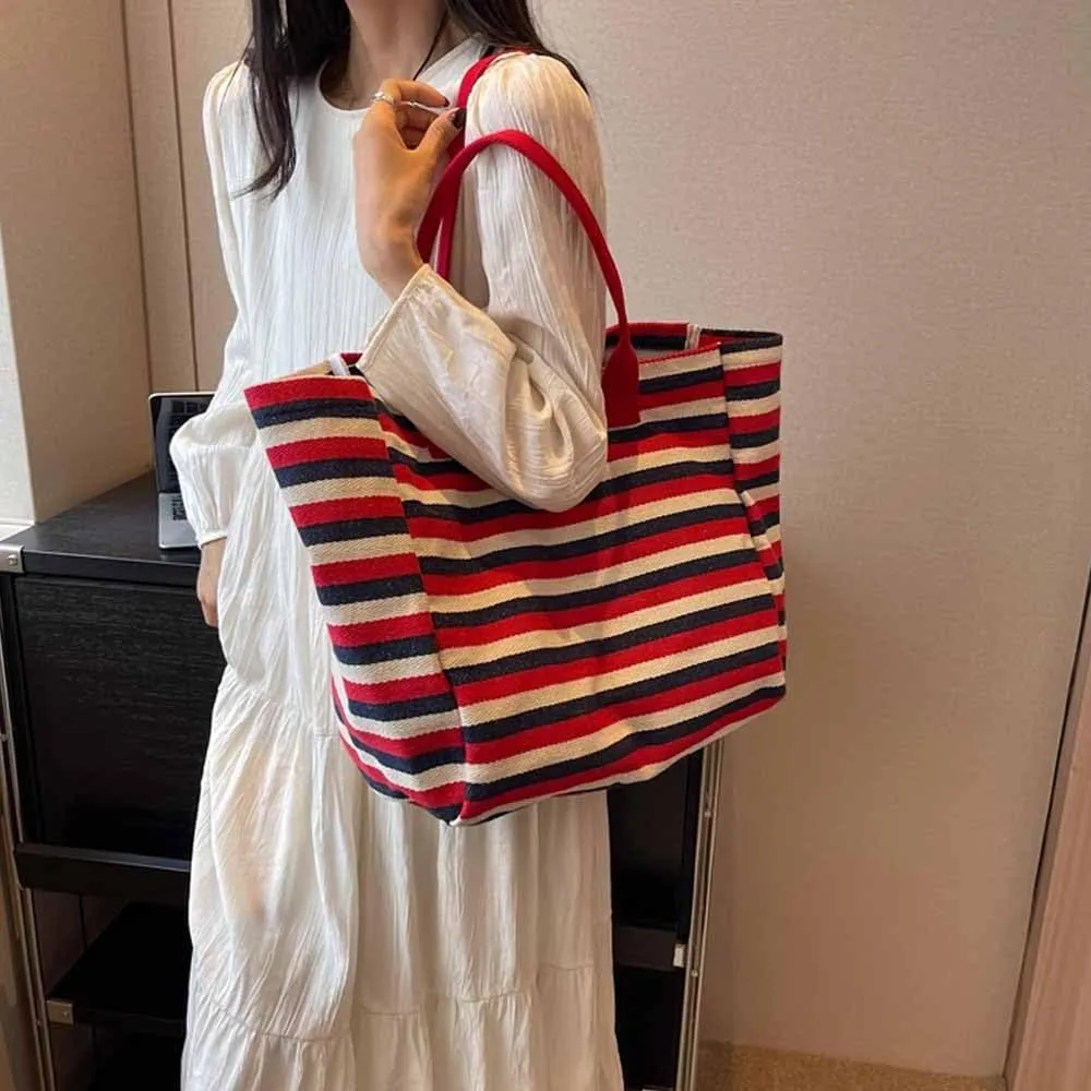 Ladies' large capacity canvas bag, canvas handbag, casual handbag, large capacity tote bag
