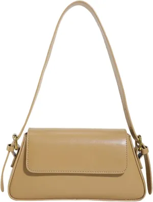 Ladies shoulder underarm bag small square bag(Beige)