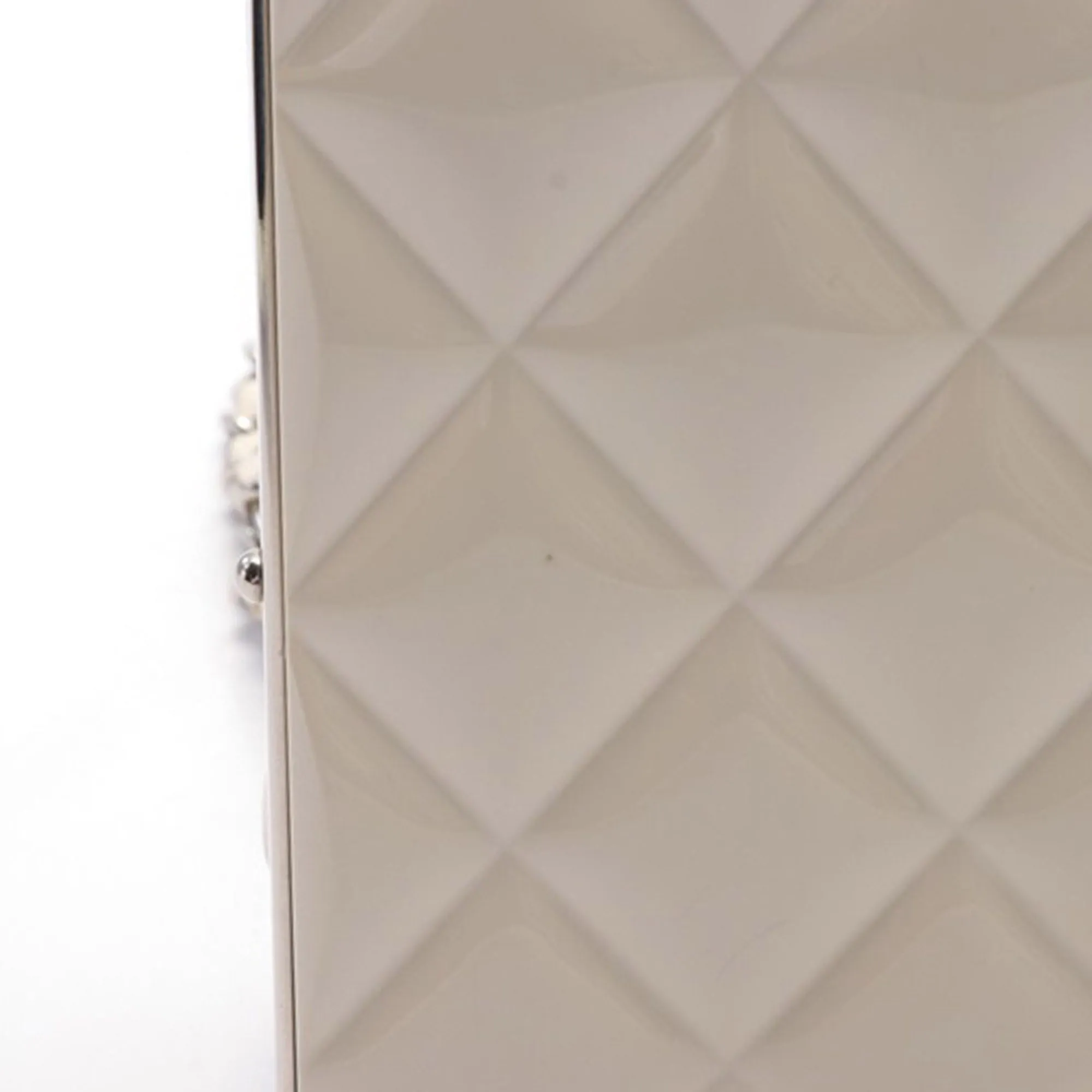 Lambskin and Acrylic Kiss Clutch with Chain