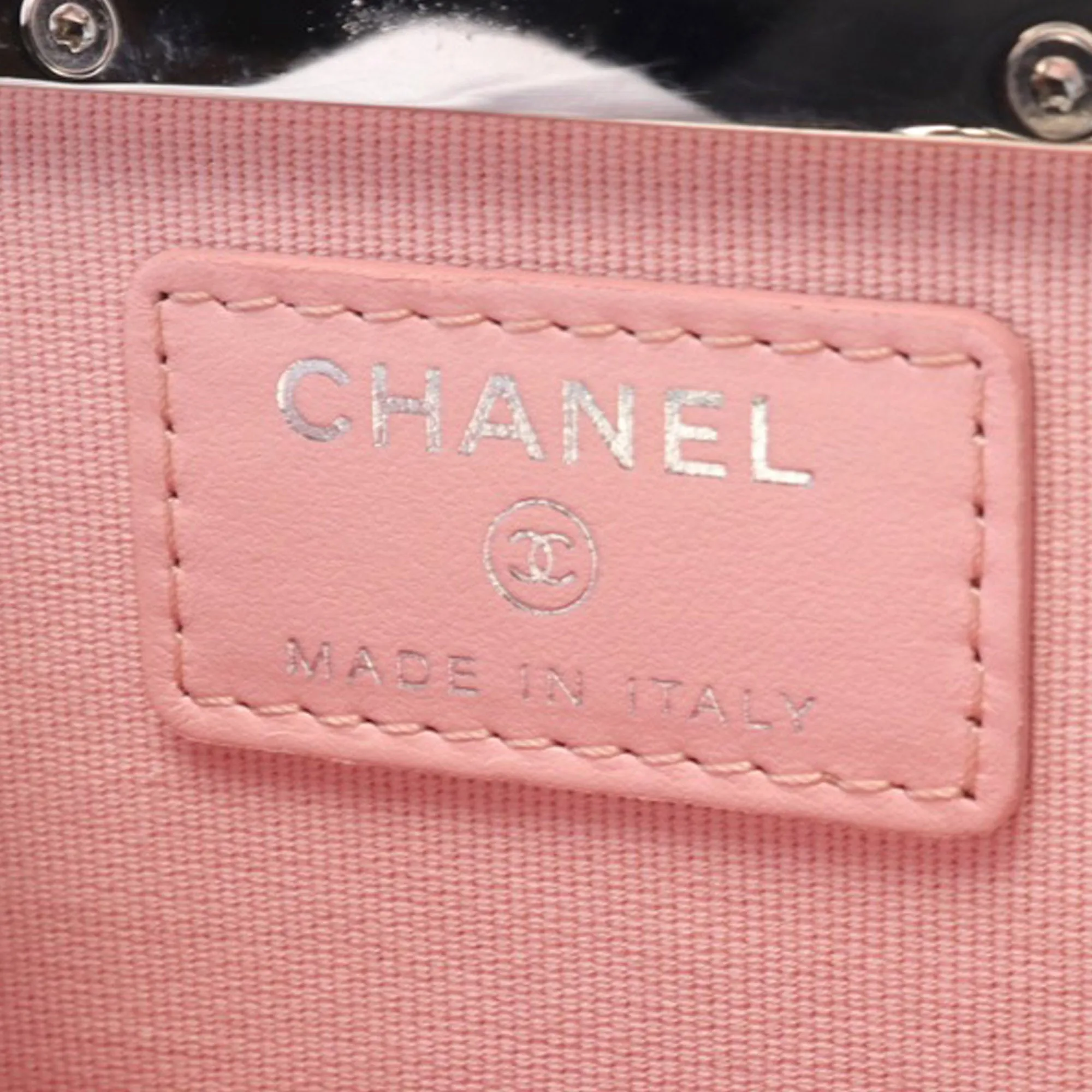 Lambskin and Acrylic Kiss Clutch with Chain