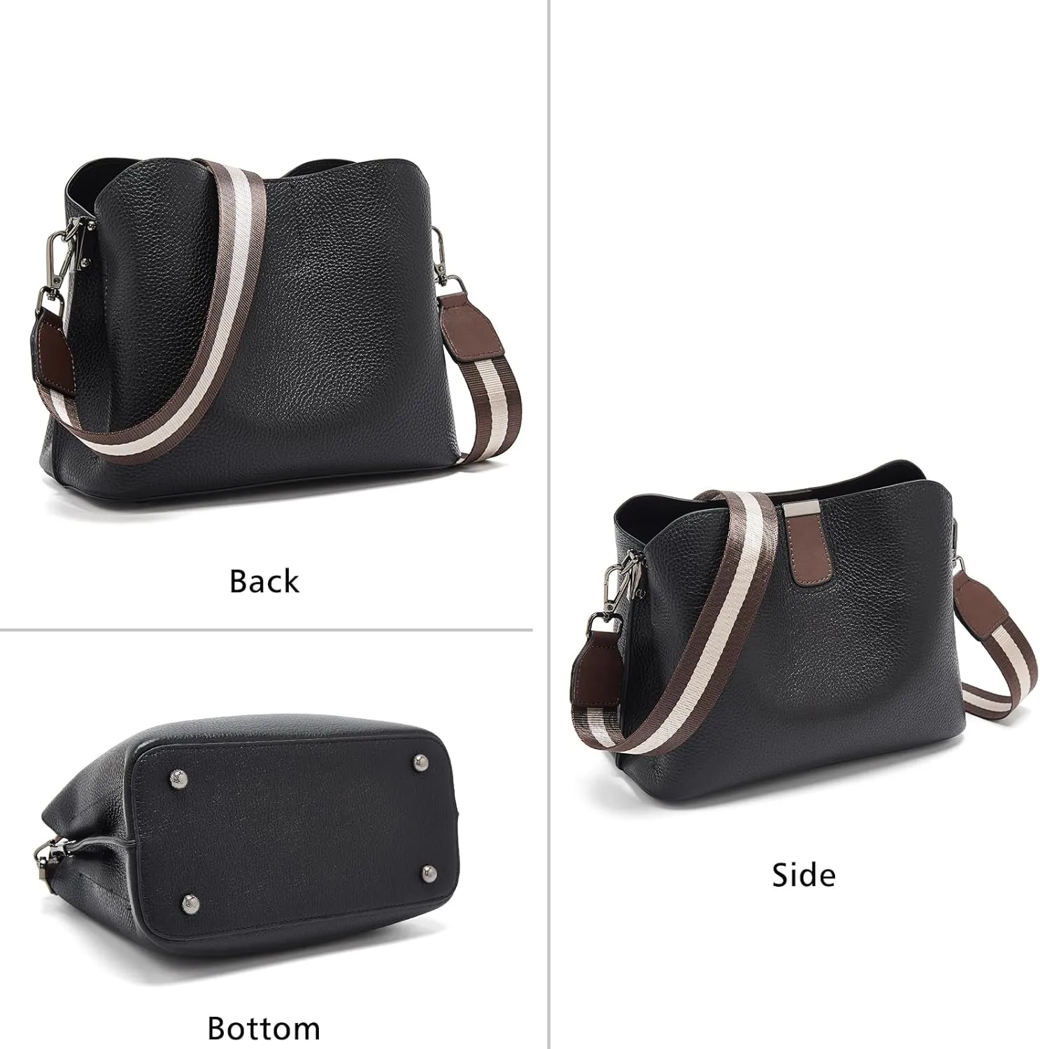 LAORENTOU Vegan Leather Crossbody Bags for Women Heart Shaped Magnetic Buckle Shoulder Bag Purse for Ladies