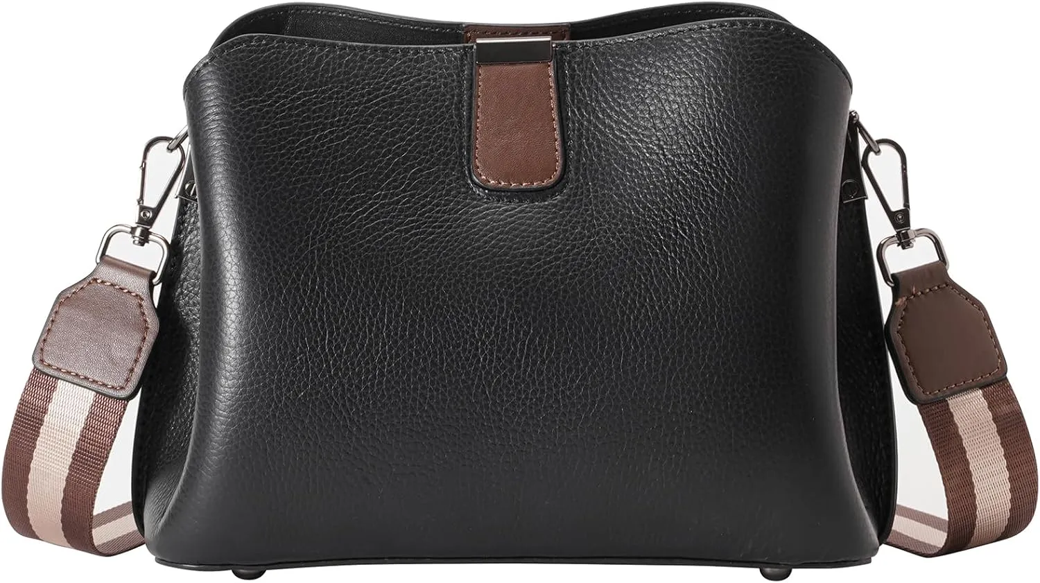 LAORENTOU Vegan Leather Crossbody Bags for Women Heart Shaped Magnetic Buckle Shoulder Bag Purse for Ladies